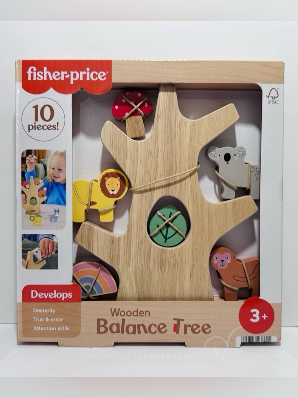 🆕 Fisher Price Wooden Balance Tree Stacking Activity Toy Development Play 10 PCS - Picture 5 of 8